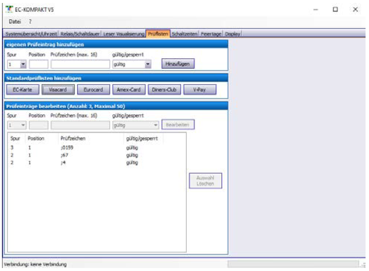 EC-Kompakt Software Prüflisten